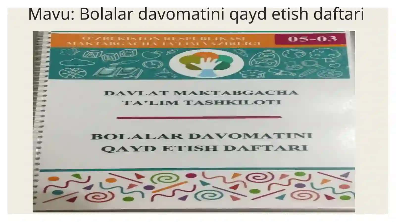 Davomatni qaydetish daftari 2