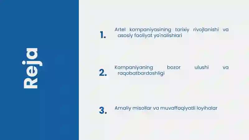 Artel kompaniyasining tarixiy rivojlanishi 2