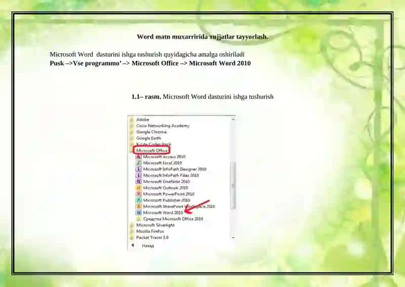 Xujjat yaratishda grafik obektlar bilan ishlash 2