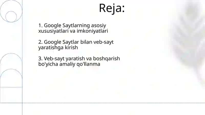 Google Saytlarning asosiy xususiyatlari va imkoniyatlari 2