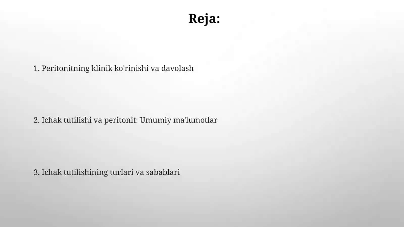 Òtkir ichak tutilishi va peritonitlar 2
