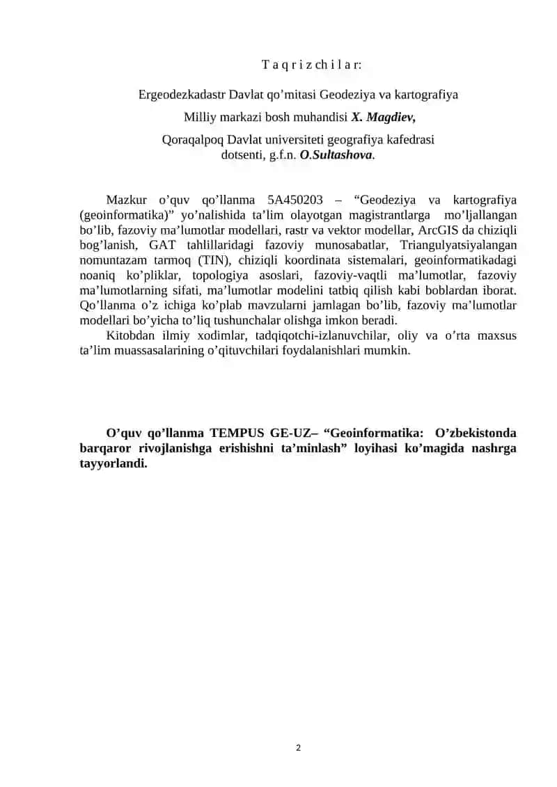 FAZOVIY MA’LUMOTLAR MODELLARI 2