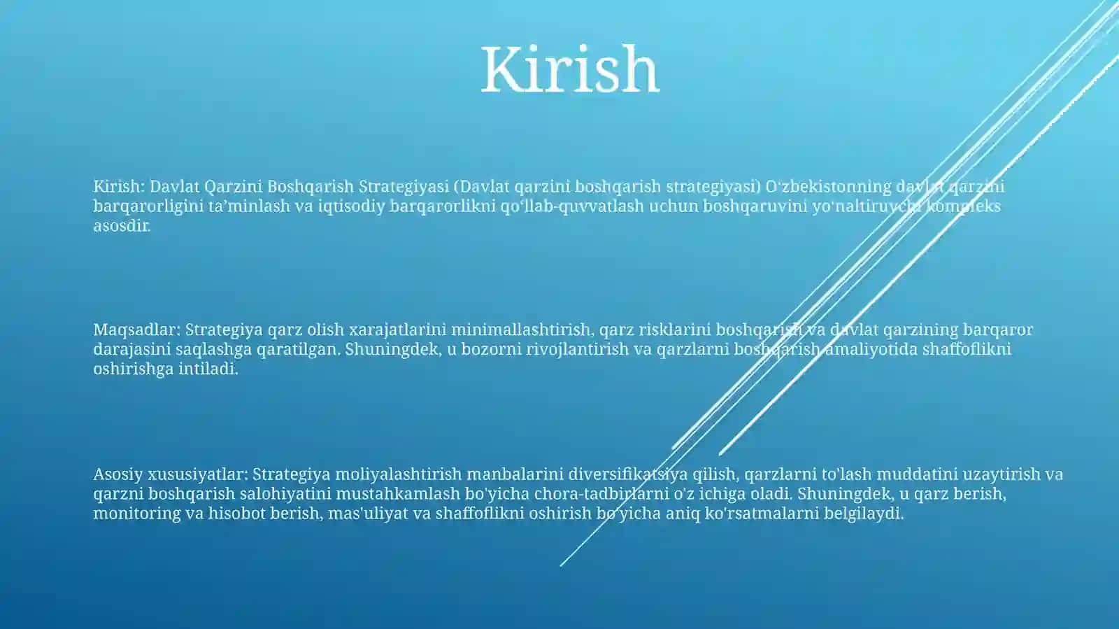Davlat Qarzini Boshqarish Strategiyasi 2