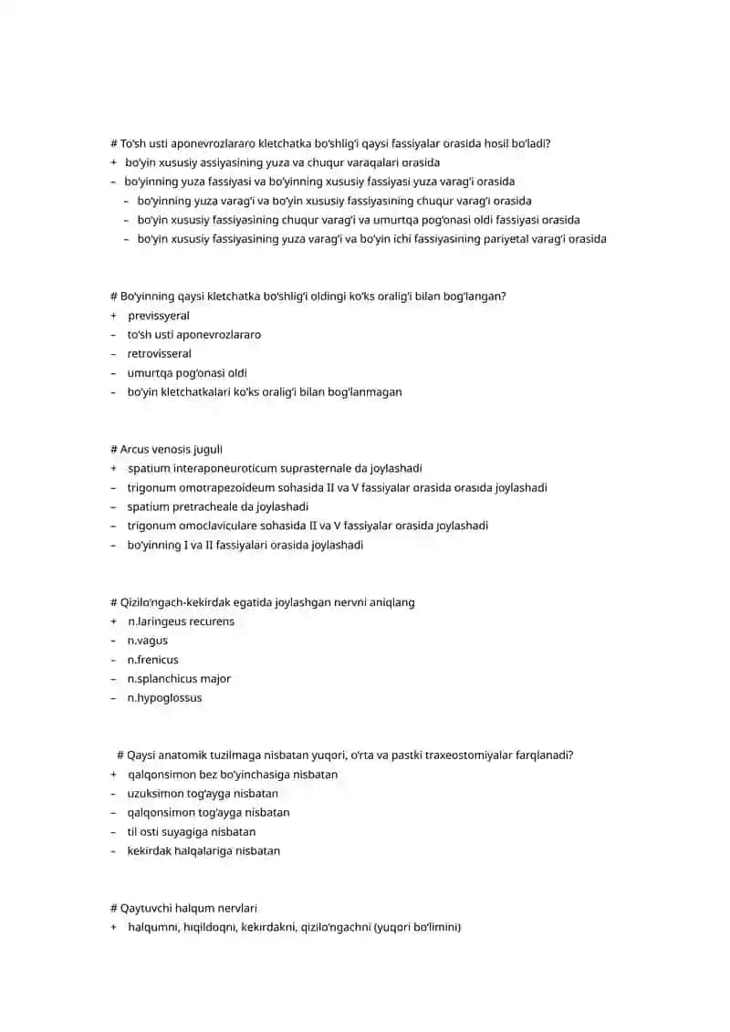 A.V. Vishnevskiy bo‘yicha bo‘yin vagosimpatik blokadasini amalga oshirish uchun ignani sanchish joyini aniqlang 2