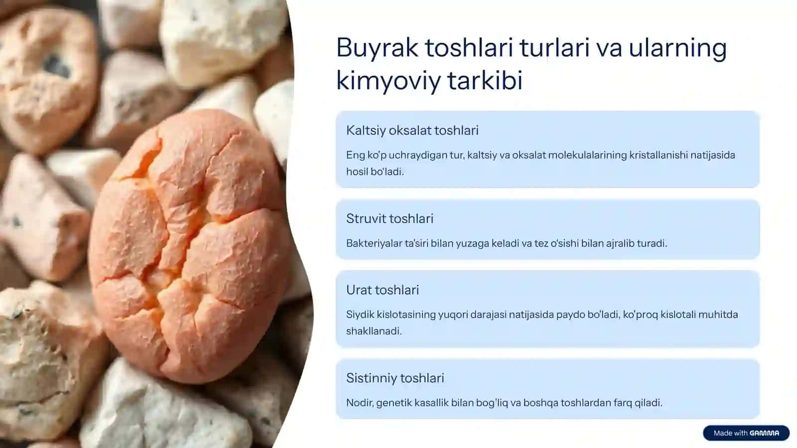 Buyraklarda tosh hosil bo'lishini oldini olishning biokimyoviy asoslari 2