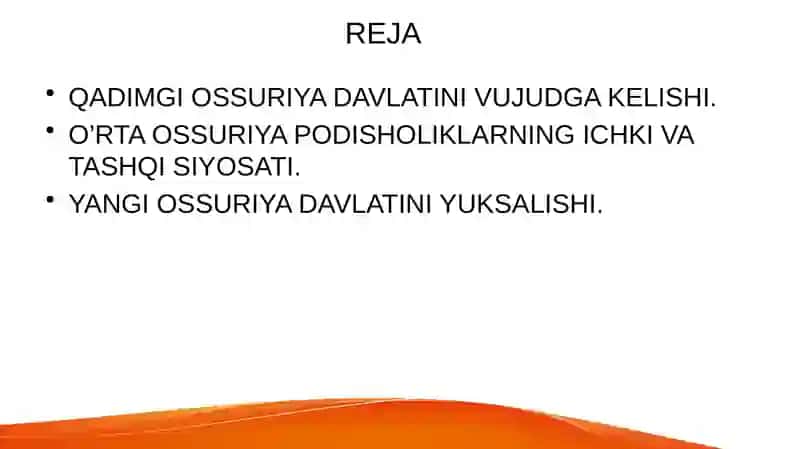 JAHON TARIXIQADIMGI OSSURIYA 2