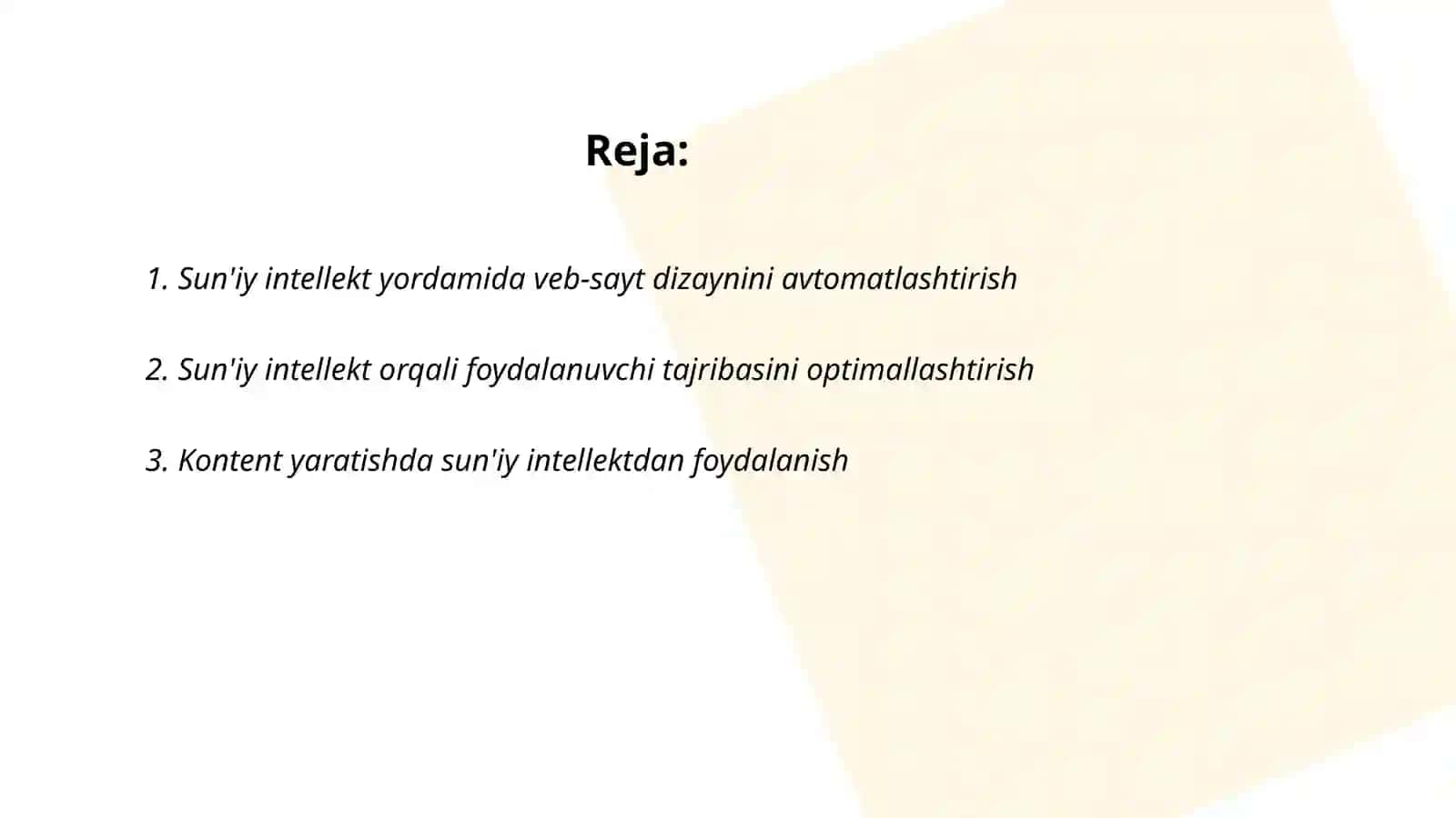 Suniy intelektdan foydalanib web saytlar yaratish 2