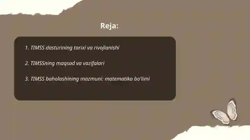 TIMSS xalqaro baholash dasturi mazmuni va mohiyati 2