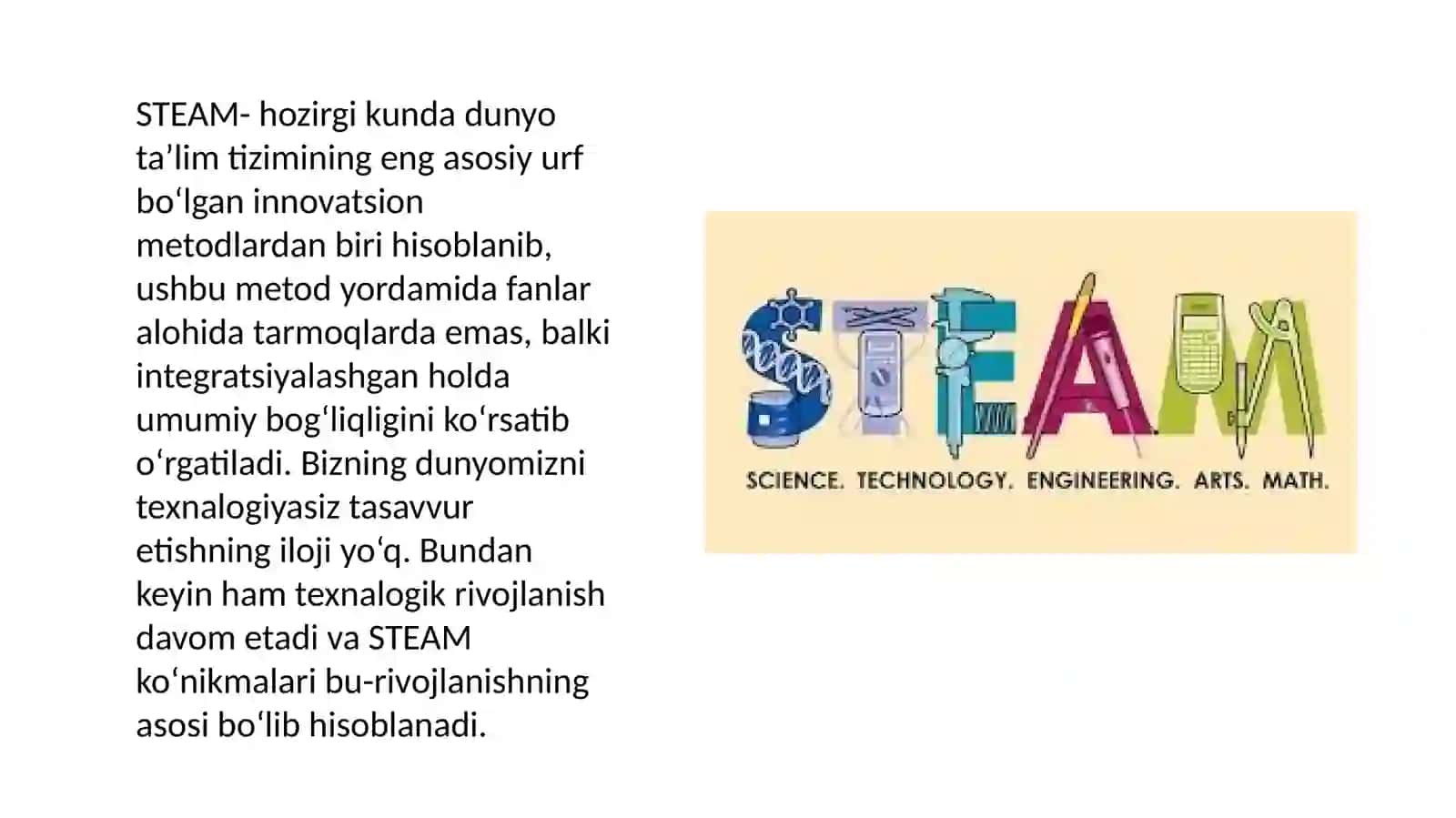 STEAM ta'lim texnologiyalarining o'ziga xos xususiyatlari 2