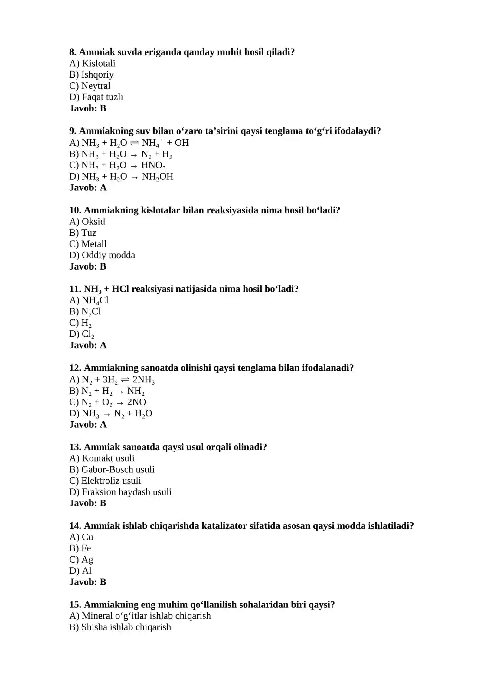 Azotning vodorodli birikmalari 2