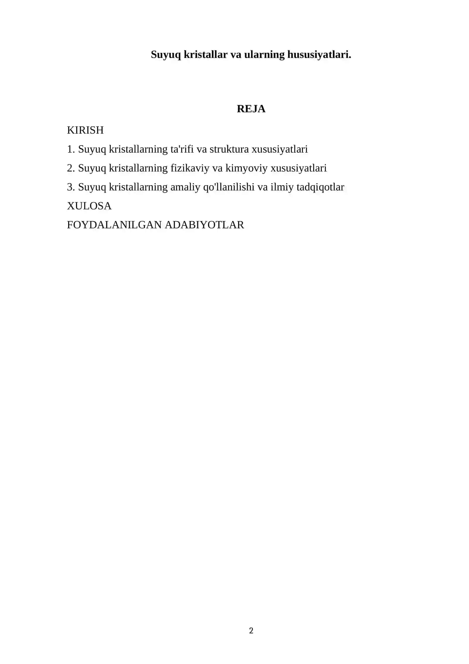 Suyuq kristallar va ularning hususiyatlari 2