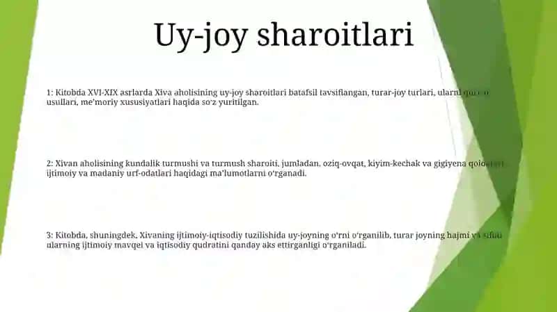 Xvi-Xix Asrlarda Xiva Xonligida Aholining Maishiy Turmush Tarzi 2