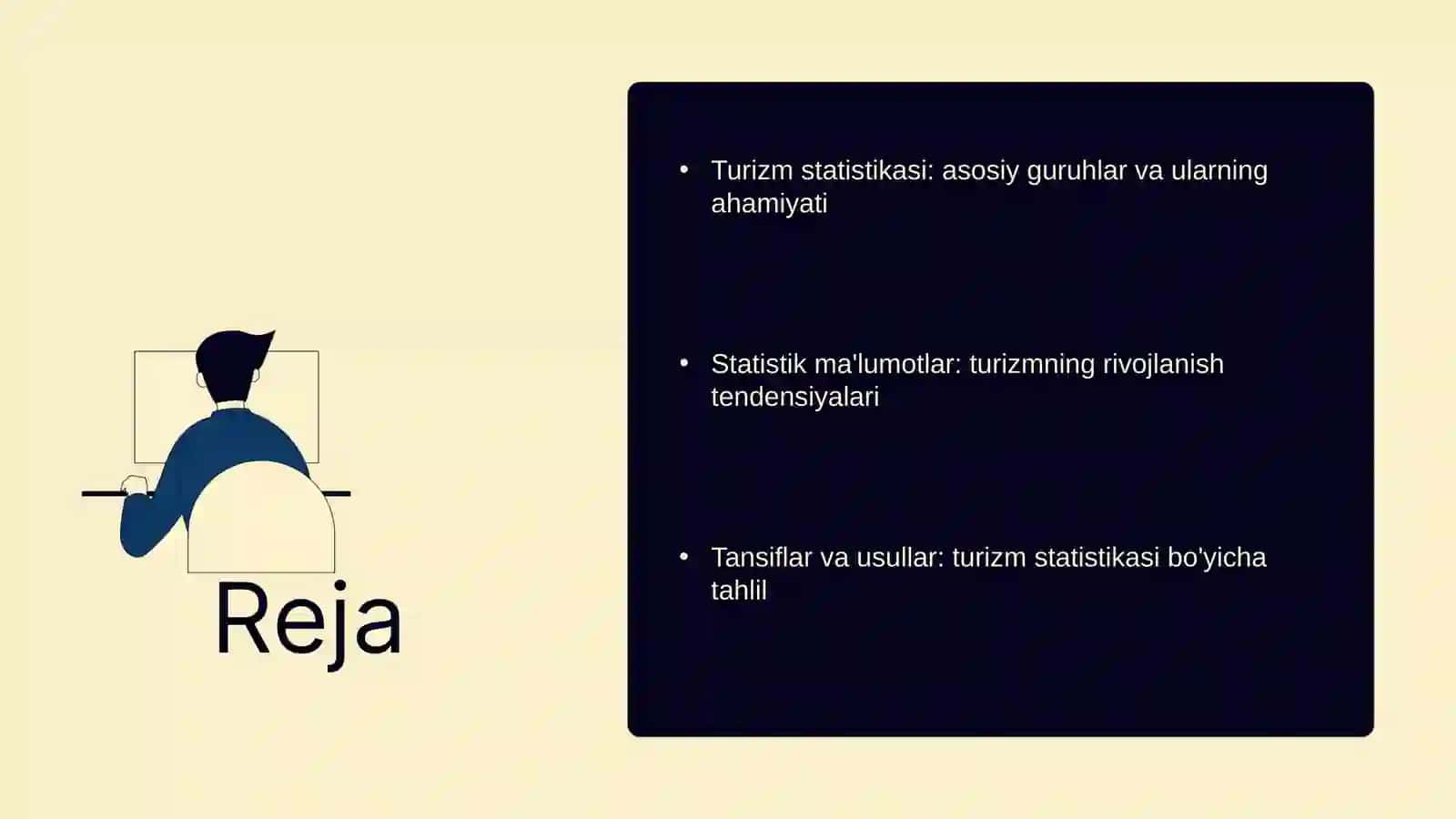Turizm statistikasining asosiy guruhlari va tansiflari 2