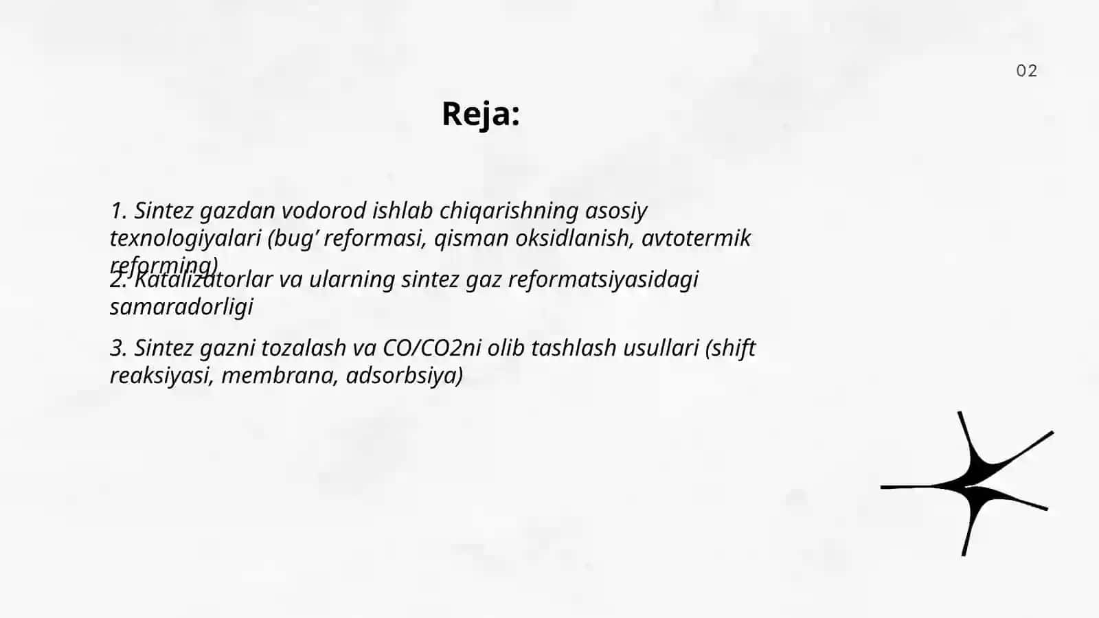 Sintez gaz asosida vodorod iqtisodiyotini rivojlantirish 2