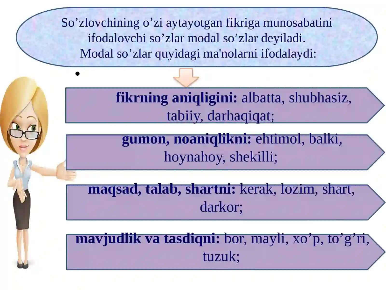 Modal, undov va taqlid so'zlar 2