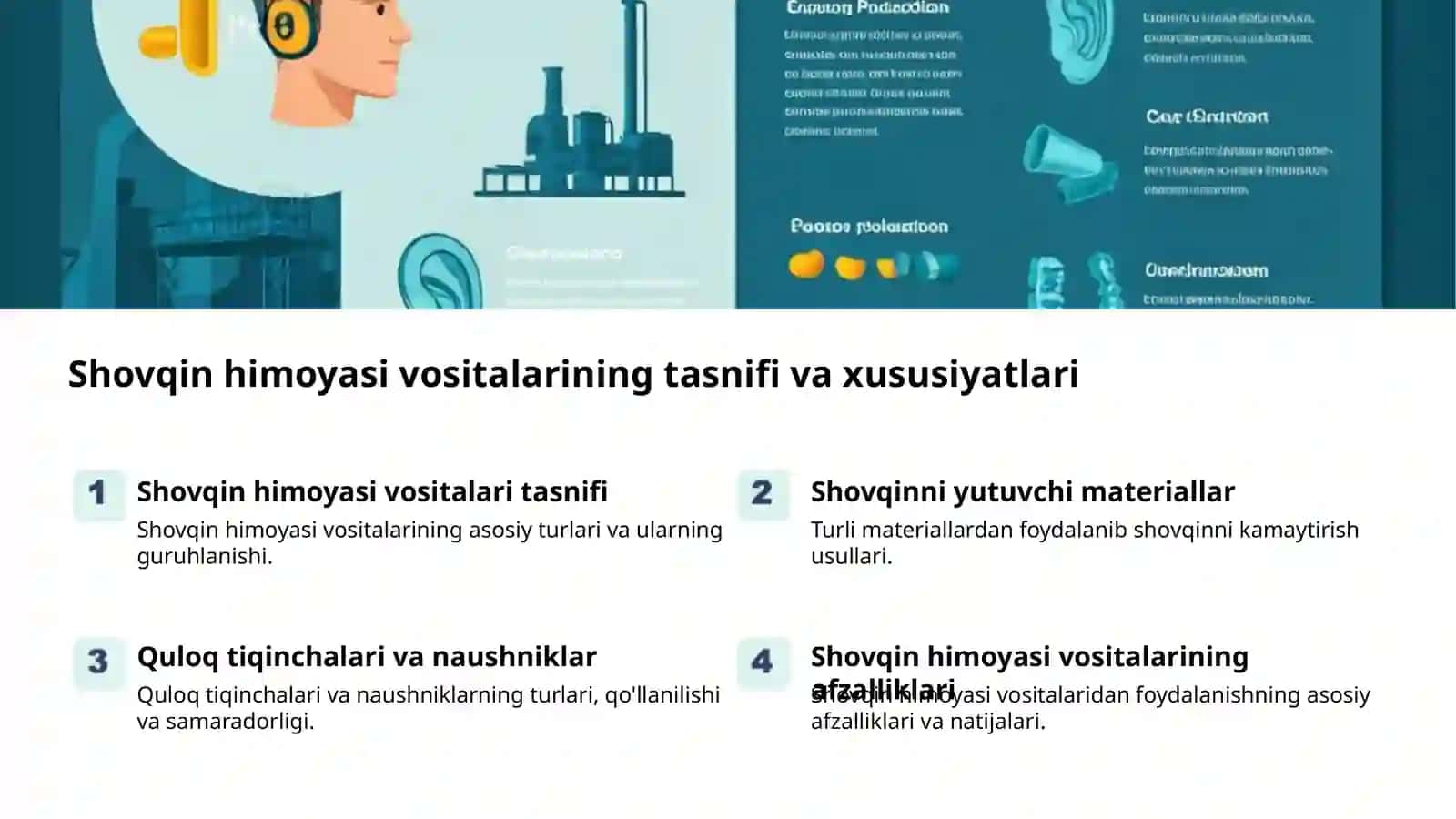Shovqin va titrashdan himoyalanish vositalari 2