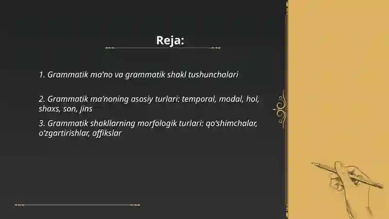 Grammatik maʼno va grammatik shakl 2