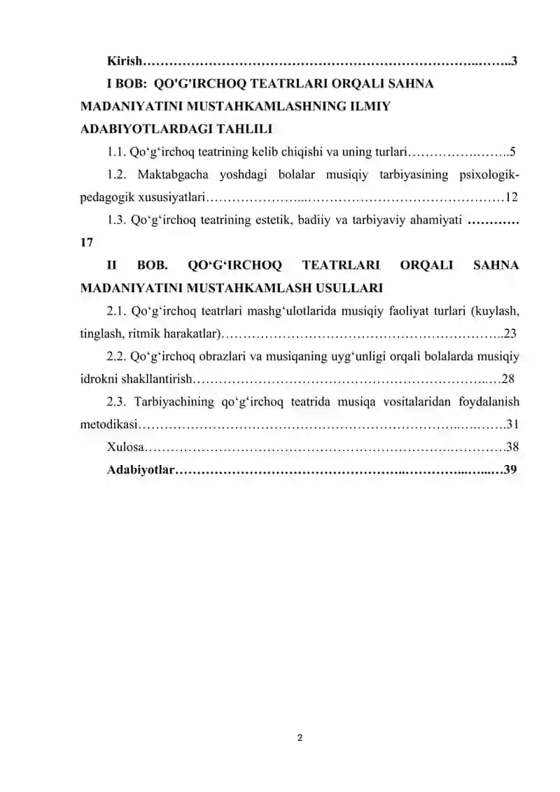 Qo'g'irchoq teatrlari orqali sahna madaniyatini mustahkamlash. 2