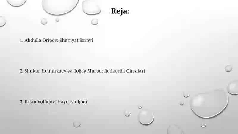 She'riyat Saroyi, Ijodkorlik Qirralari, Hayot va Ijodi 2