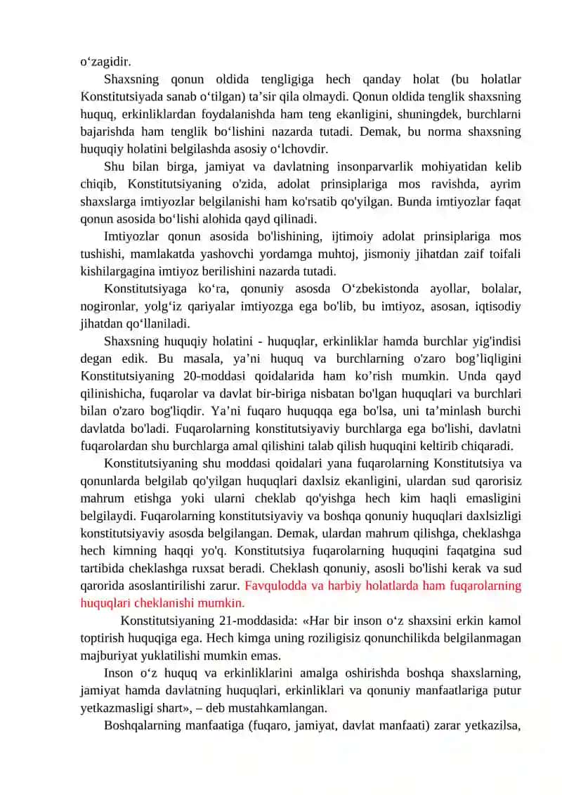 O‘zbekiston Respublikasi Konstitutsiyasida Insonning Shaxsiy va Siyosiy Huquqlari 2
