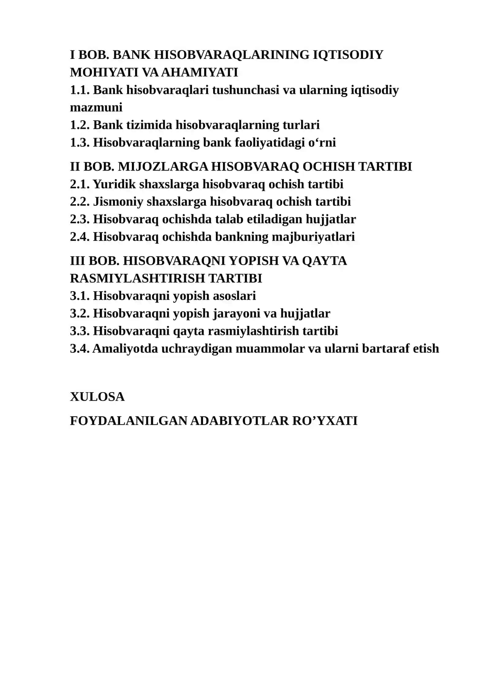 MIJOZLARGA HISOBVARAQ OCHISH,YOPISH VA QAYTA RASMIYLASHTIRSH TARTIBI. 2
