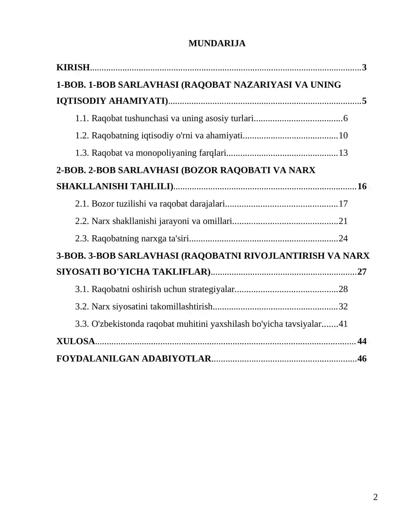 Raqobat va narxlarning shakllanishi 2