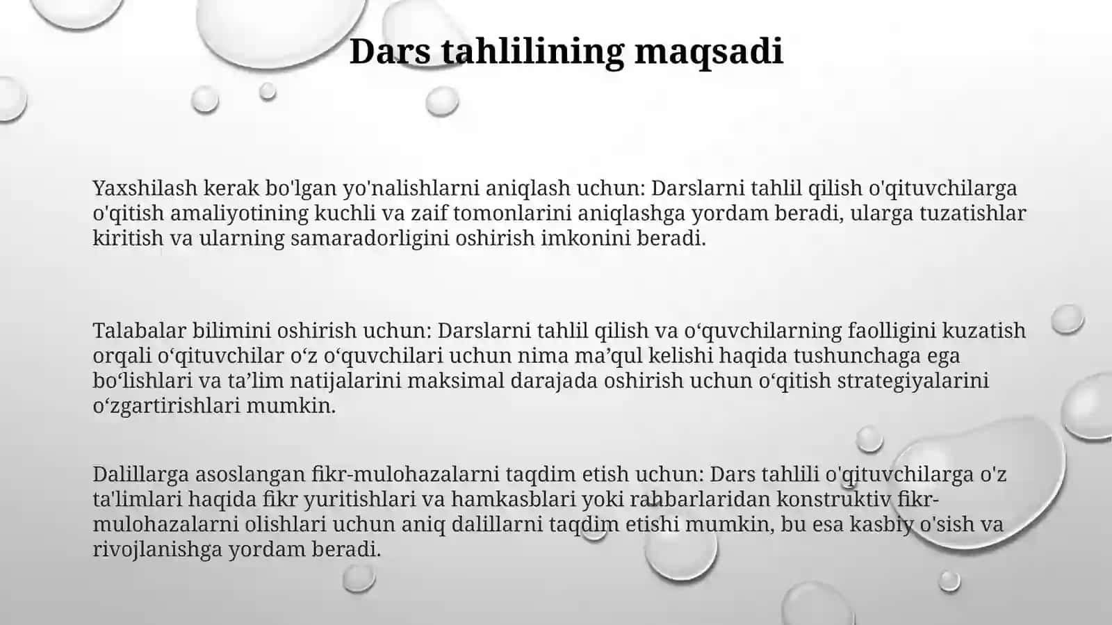 Dars Tahlili, Maqsad Va Vazifasi 2