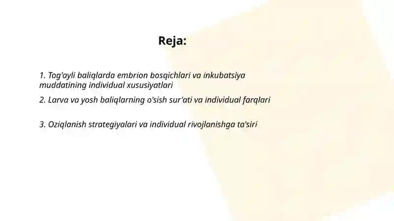 Tog'ayli baliqlarning individual rivojlanish xususiyatlari 2