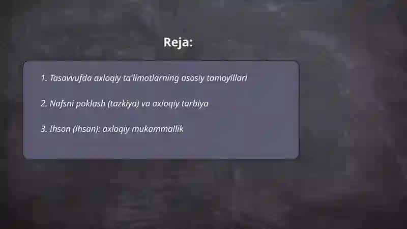 Tasavvufda axloqiy ta'limotlar 2