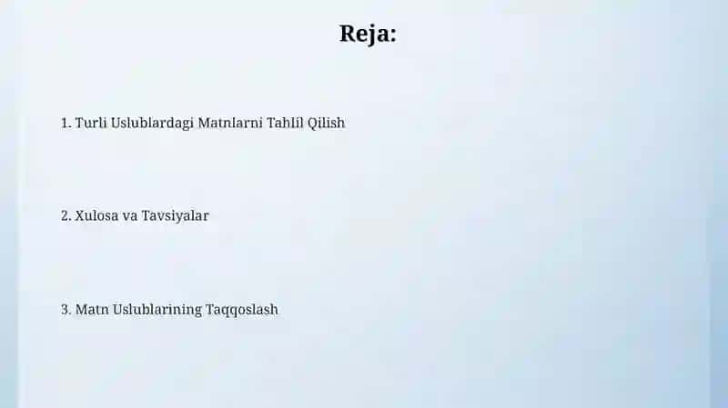 Turli Uslublardagi Matnlarni Tahlil Qilish 2