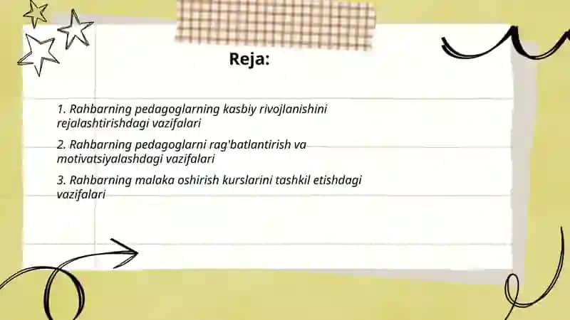Pedagoglarning kasbiy faolligini oshirishda rahbarning vazifalari 2