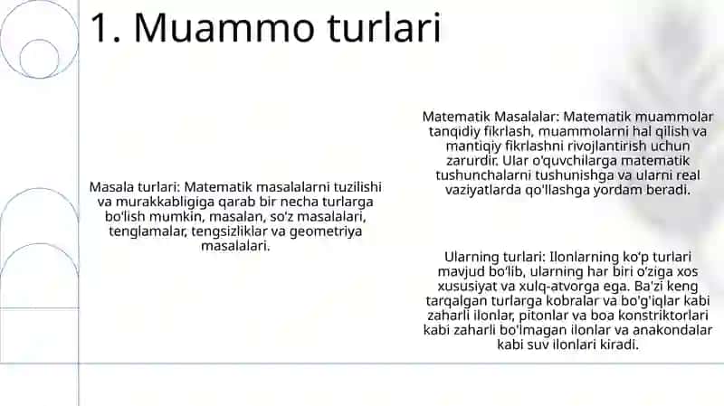 Matematik Masalalar Va Ularning Turlari 2