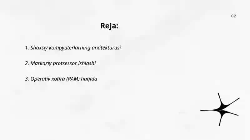 Shaxsiy kompyuterlarning axboriy va mantiqiy asoslari 2