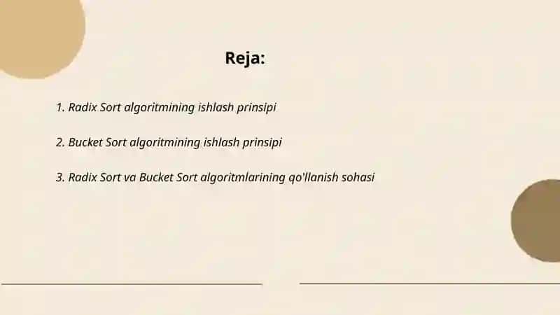 Radix Sort va Bucket Sort algoritmlari 2