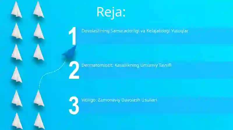 Dermatomiozitlar. Vitiligoning zamonaviy davo usullari 2