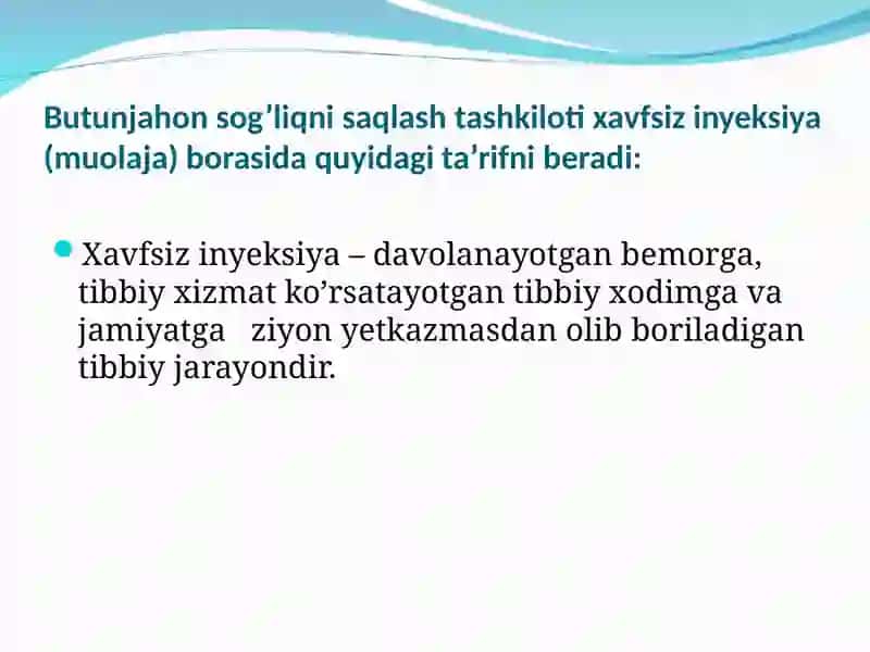 XAVFSIZ INEKTSIYA 2