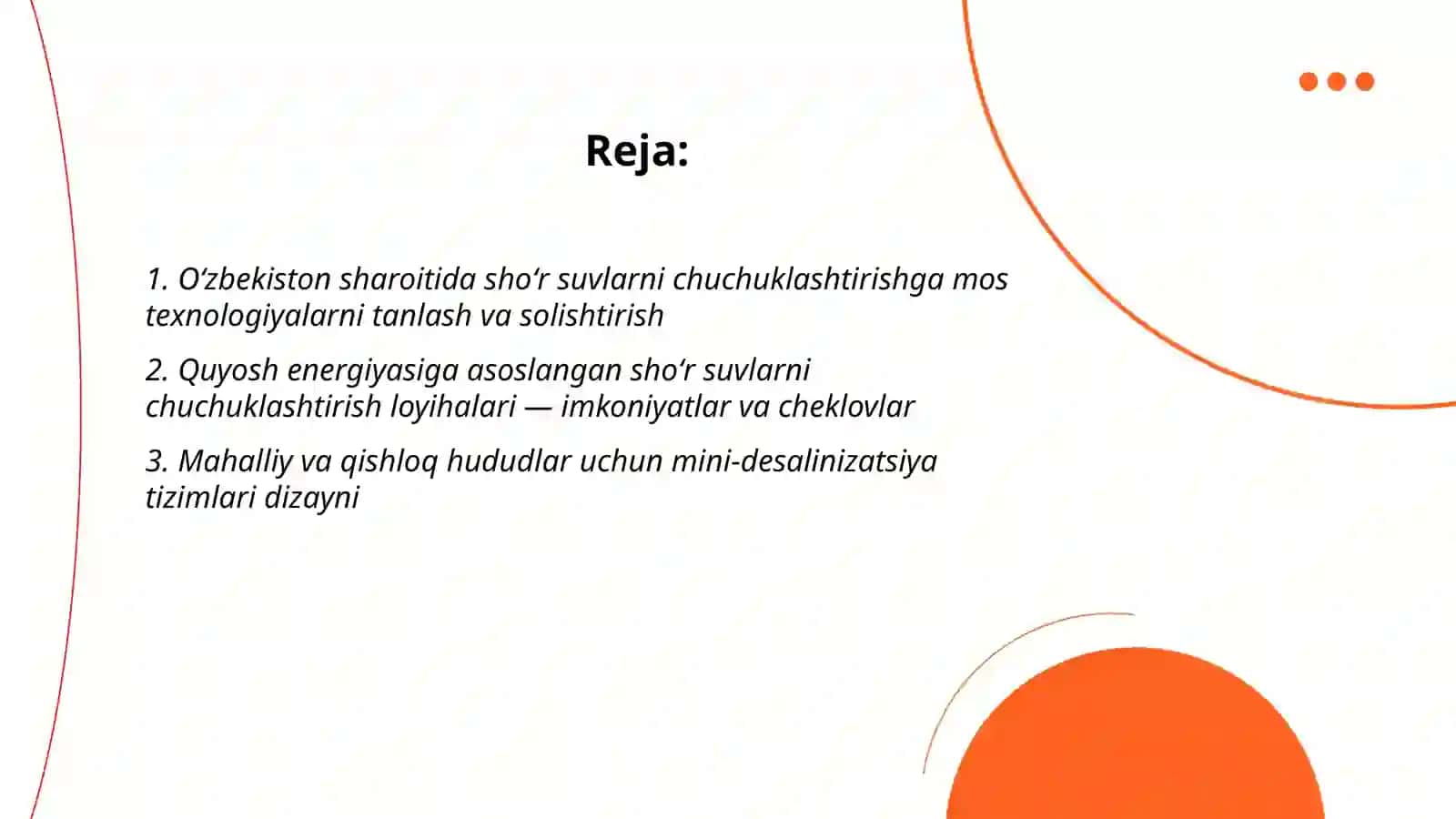 Oʻzbekiston sharoitida shoʻr suvlarni chuchuklashtirish gʻoyasini yaratish 2