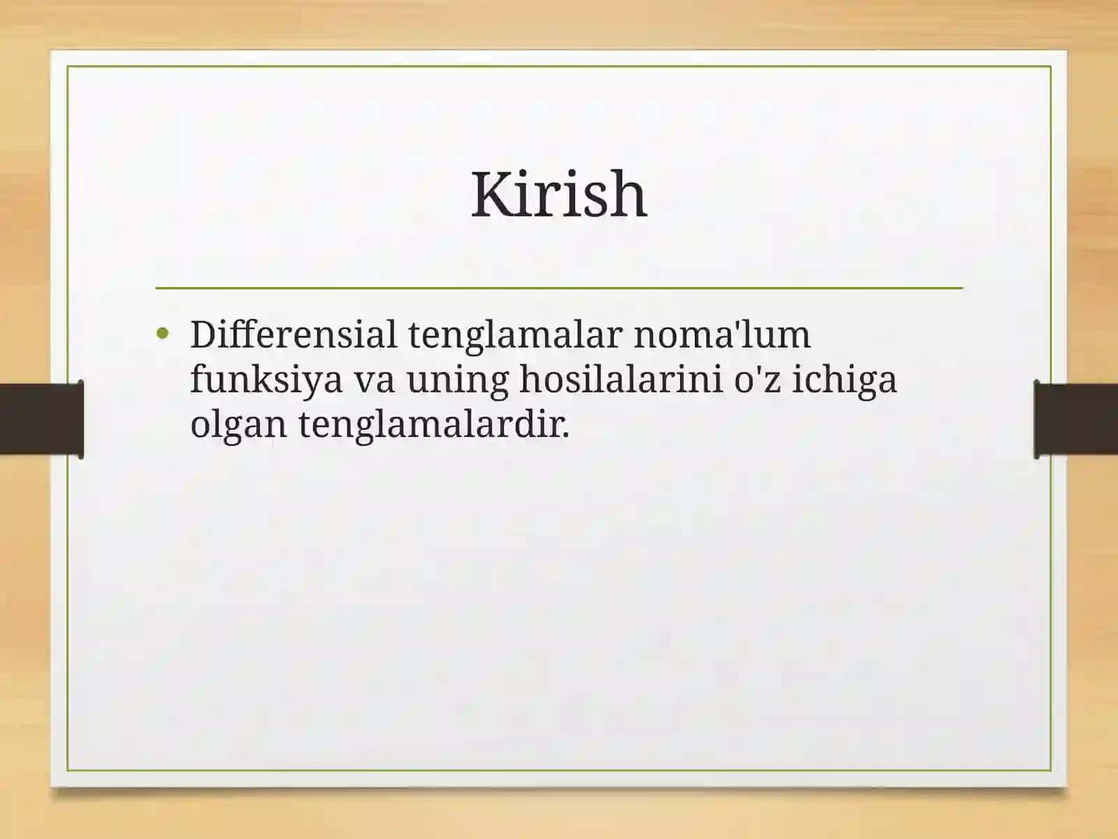 Bir jinsli chiziqli yuqori tartibli differensial tenglamalar 2