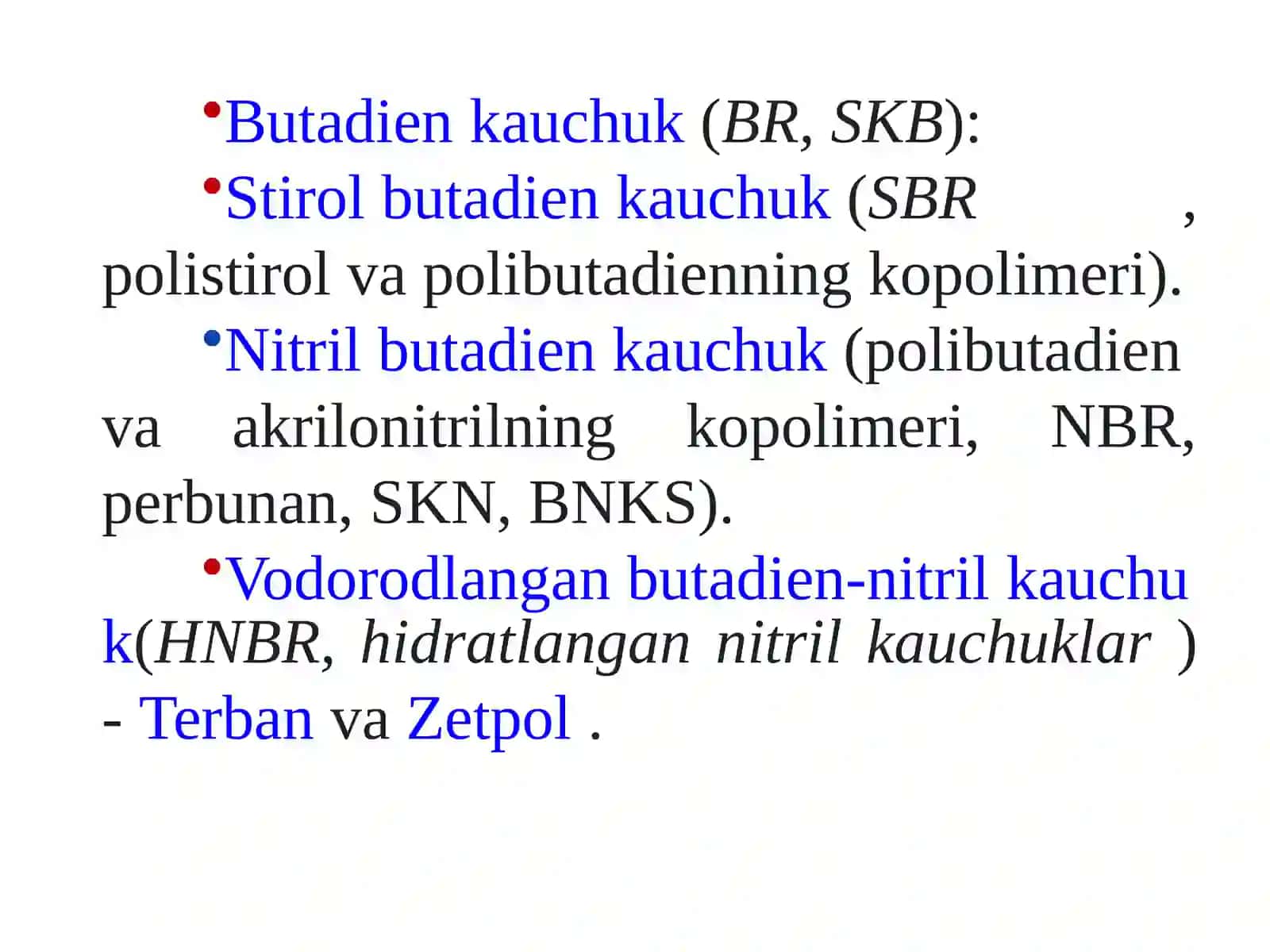 Oltingugurt birikmalari bilan vulkanizatsiya qilinadigan to'yinma g'ankaunchuklar 2