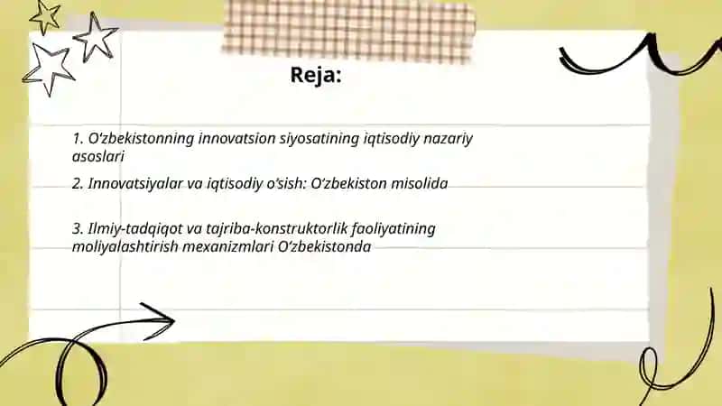 O‘zbekistonning innovatsion siyosatining iqtisodiy asoslari 2