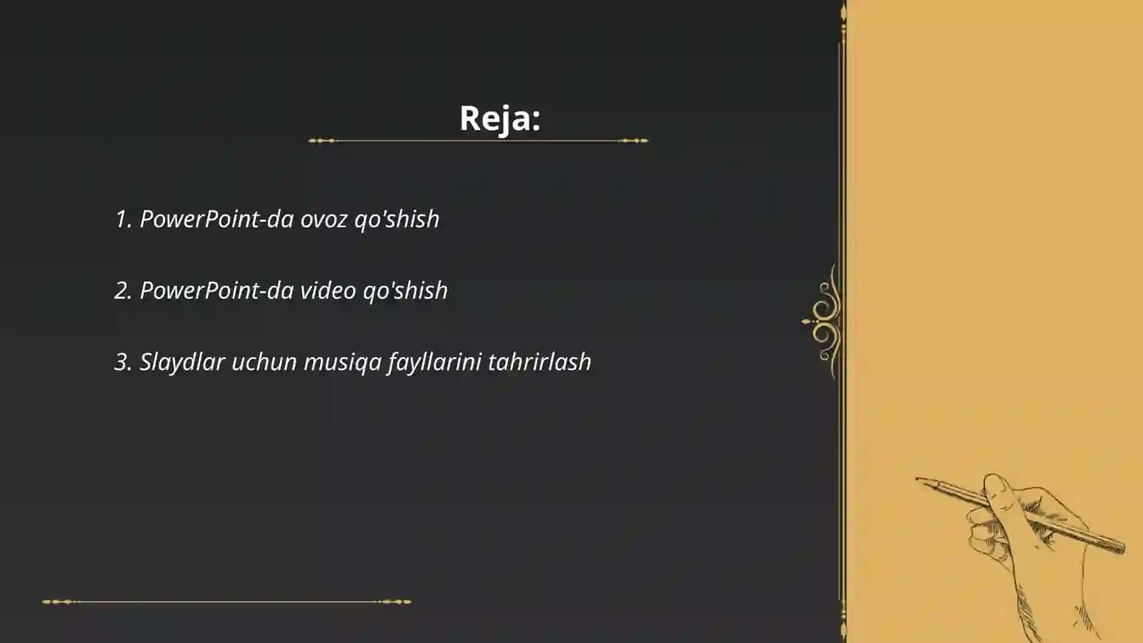 PowerPoint-da ovoz va video lavhalarga ishlov berish 2