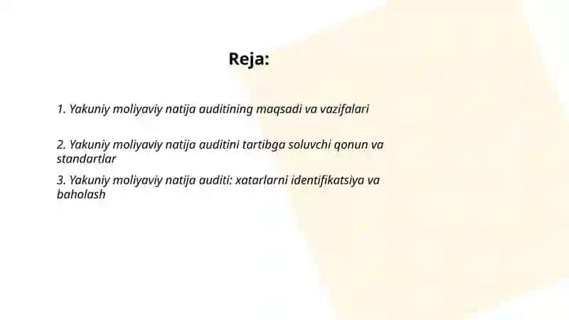Yakuniy moliyaviy natija auditi 2