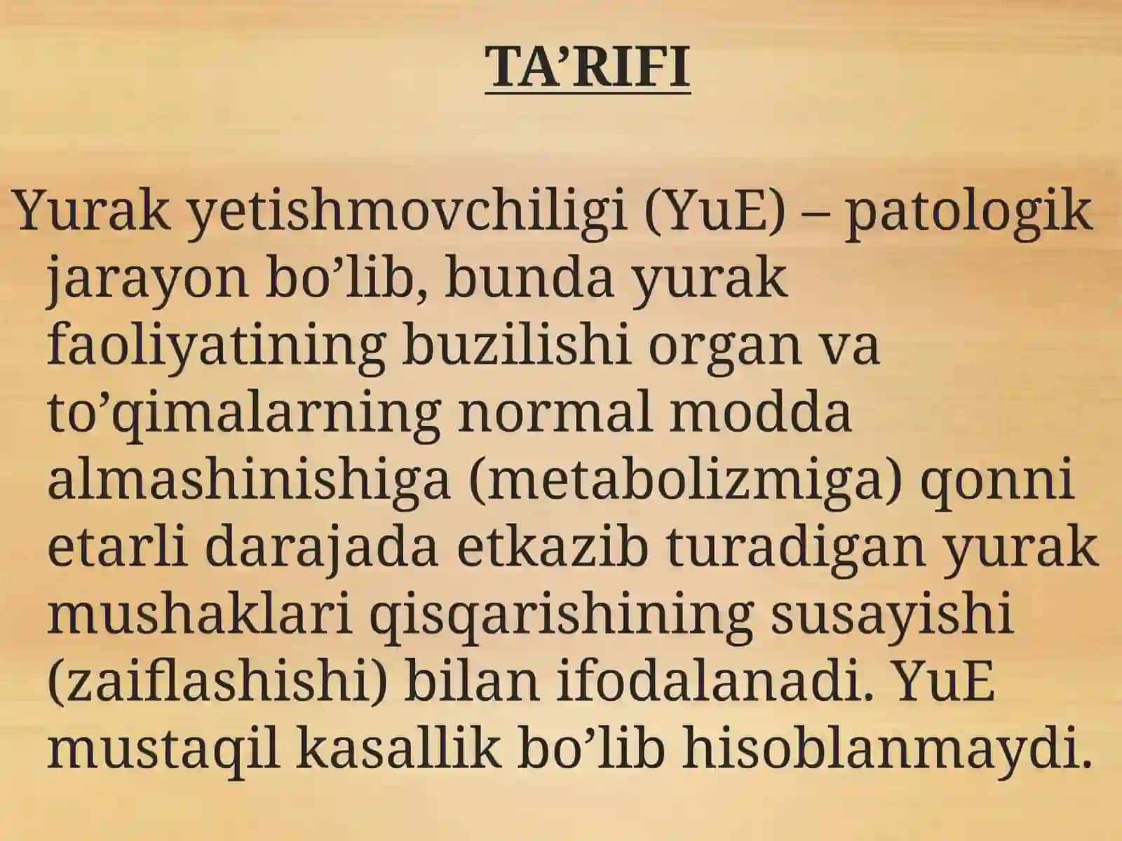 YURAK YETISHMOVCHILIGI 2