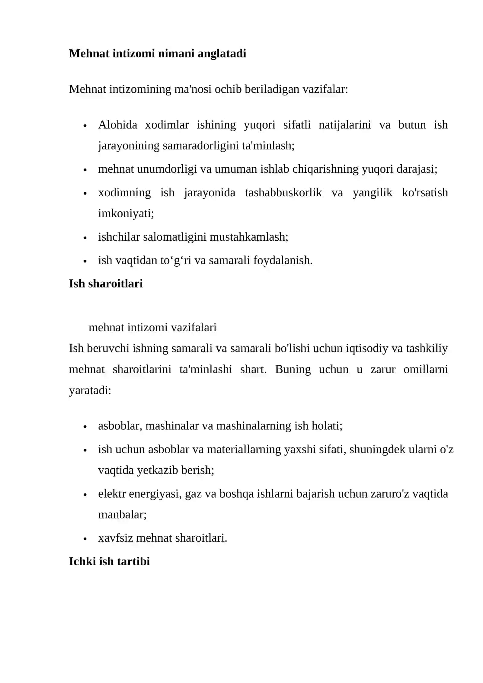 Mehnat intizomi. Tibbiyot hodimlarining burchlari va vazifalari 2