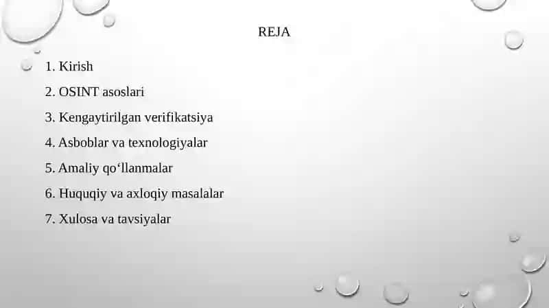 OSINT va Kengaytirilgan Verifikatsiya 2