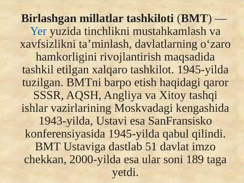 Inson huquqlarini himoya qilishda Birlashgan Millatlar Tashkilotlarining o’rni va roli 2