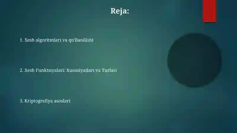 Kriptografiya.xeshlash.xeshlash funksiyalari 2