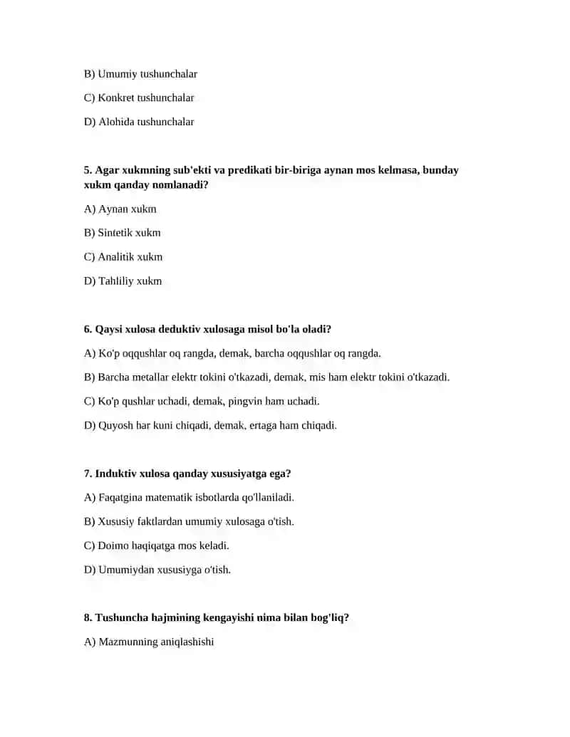 Tushuncha, xukm, xulosa 2