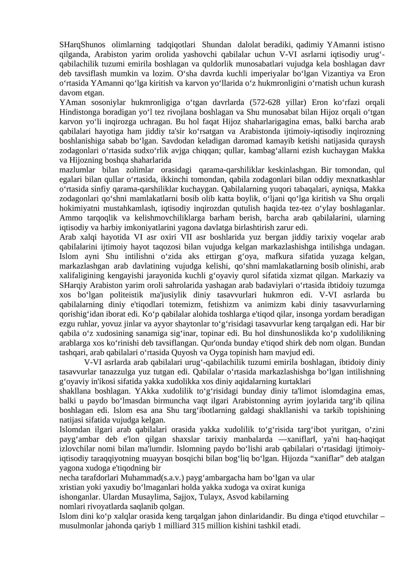 ISLOM DINI TARIXI VA FALSAFASI 2
