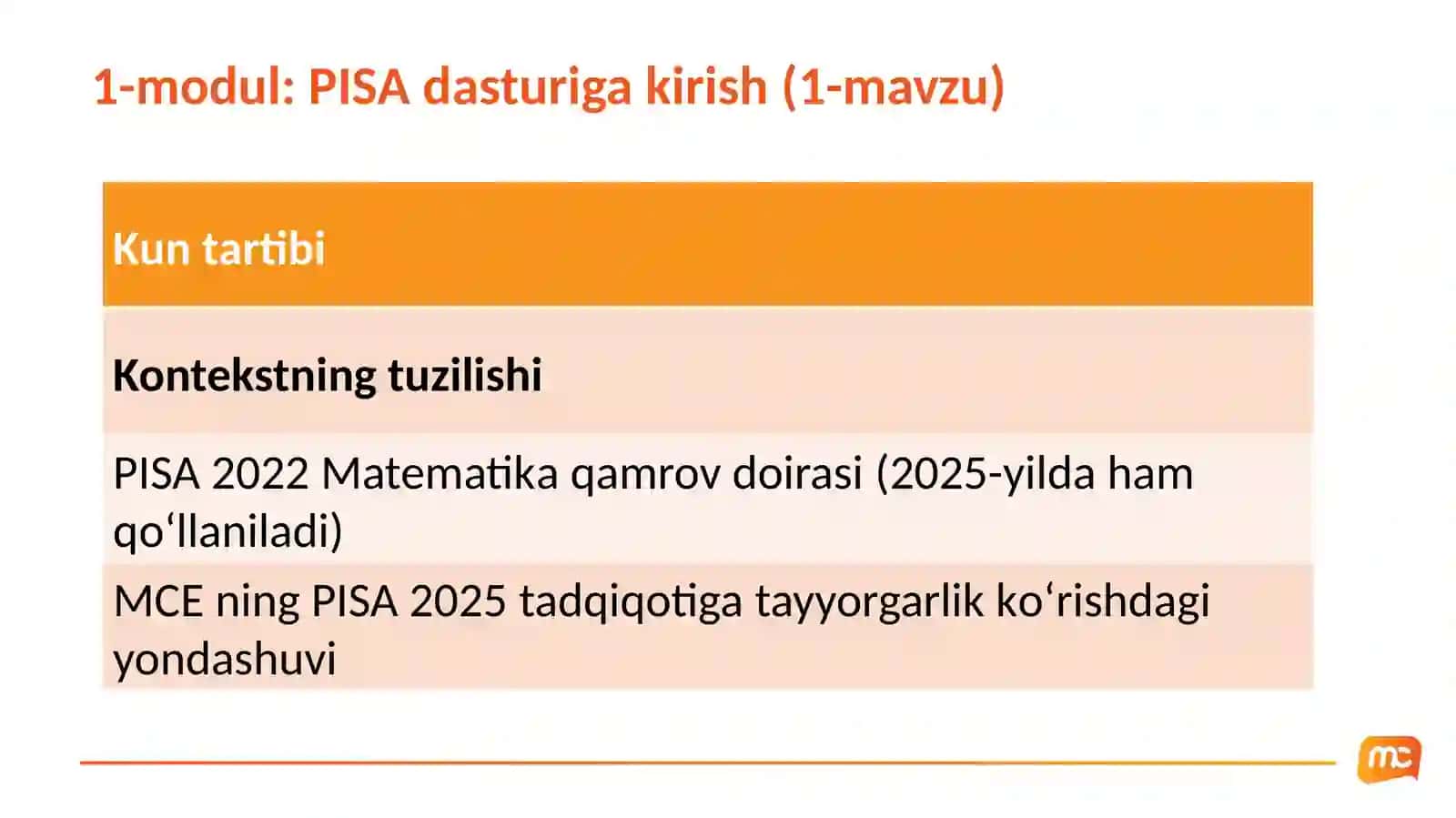 PISA kompetensiyalarini shakllantirish orqali o‘quvchilarning matematik savodxonligini oshirish: PISA dasturi haqida umumiy ma’lumot 2